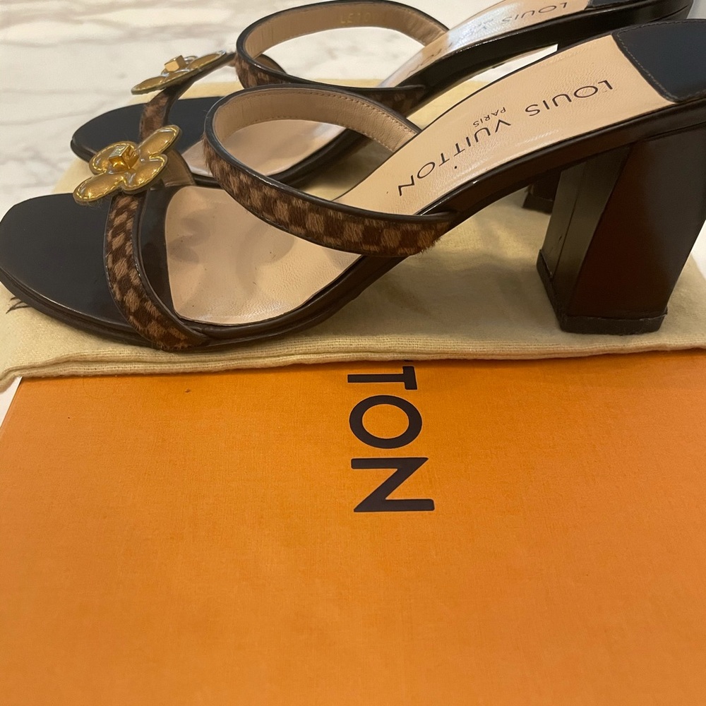 Women’s Louis Vuitton Damier Sandals Size 38 - Picture 2 of 5